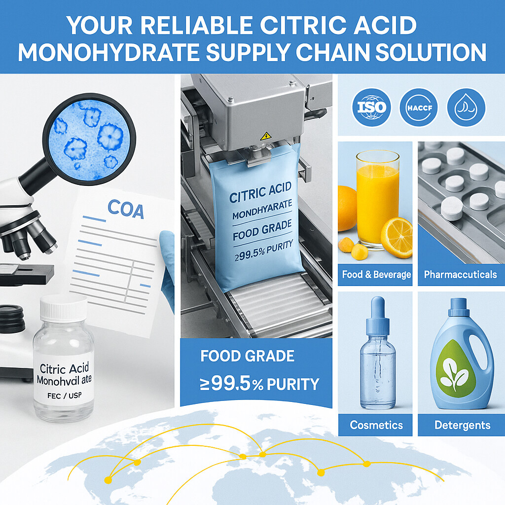 Food Grade Citric Acid Monohydrate Bulk Supplier